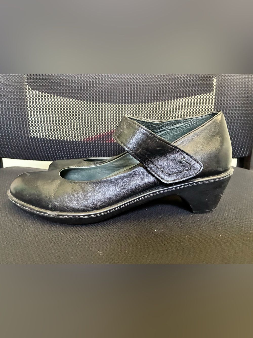 Dansko Bess Black Leather Mary Jane Strap Casual Heel Shoes Women’s Sz 37/7US